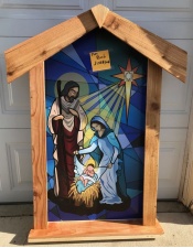 Christmas Nativity Blue Framed - 52" and 22" Available